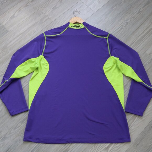 NIKE Men's 2XL Purple Neon HYPERWARM Pro Combat Compression Shirt Dri-Fit Fitted - Picture 7 of 8